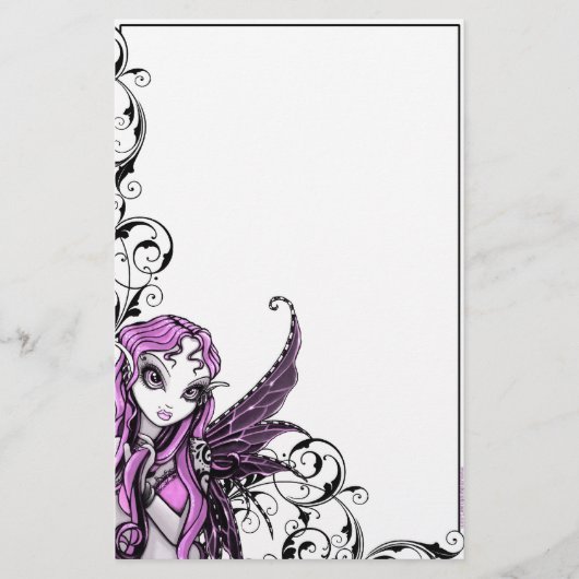 "Lacy" gothic Pink Valentijn Fairy Art Stationery Briefpapier (Voorkant)