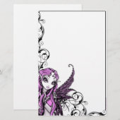 "Lacy" gothic Pink Valentijn Fairy Art Stationery Briefpapier (Voorkant / Achterkant)