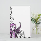 "Lacy" gothic Pink Valentijn Fairy Art Stationery Briefpapier (Staand voorkant)