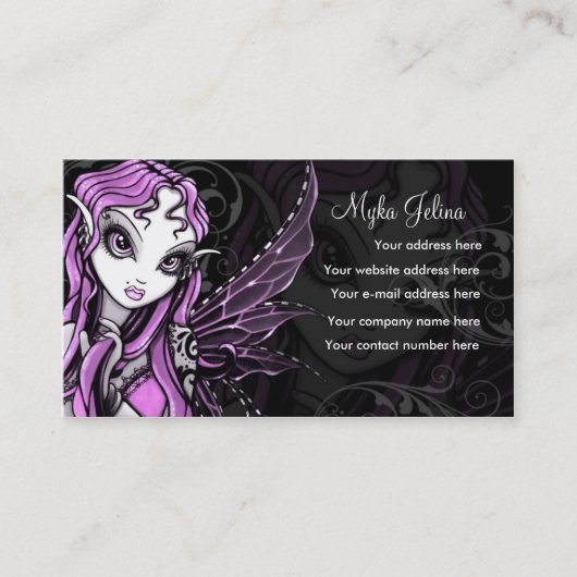 "Lacy" gothic Pink Valentijn Fairy Business Card Visitekaartje (Voorkant)