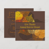 Lacy gouden herfst verlaat Thanksgiving Dinner Kaart (Voorkant / Achterkant)