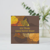 Lacy gouden herfst verlaat Thanksgiving Dinner Kaart (Staand voorkant)