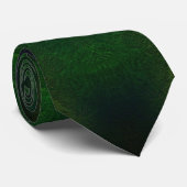 Lacy Green en Paars Abstract Stropdas (Opgerold)