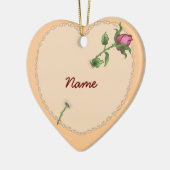 Lacy Heart Roos aangepaste ornamenten (Links)