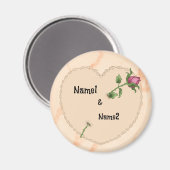 Lacy Heart Roos Magneet (Voorkant / Achterkant)