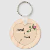 Lacy Heart Roos Sleutelhanger (Voorkant)