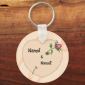 Lacy Heart Roos Sleutelhanger (Voorkant)