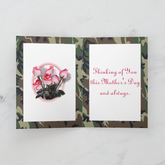 Lacy Heart voor Militaire Mam op Moederdag Kaart (Binnen)