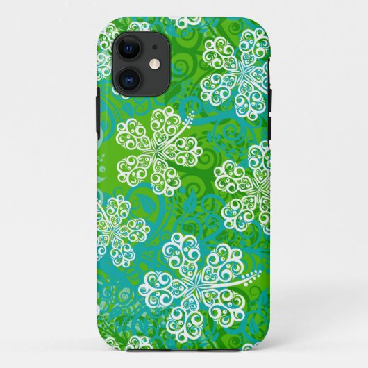Lacy Hibiscus Patroon iPhone 5 Hoesje (Achterkant)