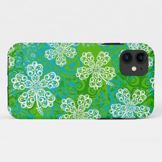 Lacy Hibiscus Pattern iPhone 5 Hoesje (Achterkant (horizontaal))