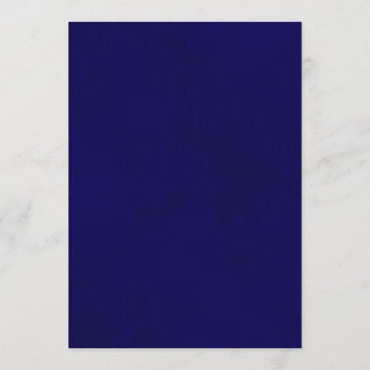 Lacy kalligrafie marine blauw & wit bruiloft menu (Achterkant)