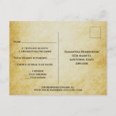 Lacy kalligrafie  perkament bruiloft RSVP Briefkaart (Achterkant)