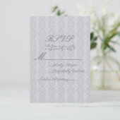 Lacy Lace Elegant Minimal RSVP antwoord (Staand voorkant)