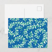 Lacy Leaves Blue en Green Briefkaart (Voorkant / Achterkant)