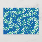 Lacy Leaves Blue en Green Briefkaart (Voorkant)