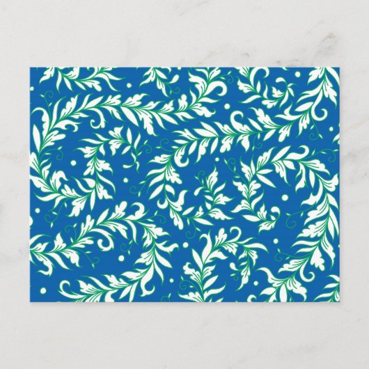 Lacy Leaves Blue en Green Briefkaart (Voorkant)