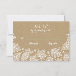 Lacy Leaves Fall Wedding RSVP-kaart RSVP Kaartje
