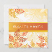 Lacy Leaves Fall Wedding Uitnodiging (Voorkant)