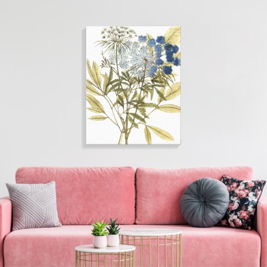 Lacy Leaves - Flowers en Greenery Canvas Afdruk (Insitu (Woonkamer))