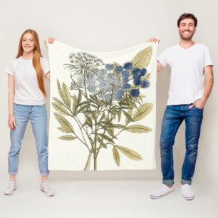 Lacy Leaves - Flowers en Greenery Fleece Deken