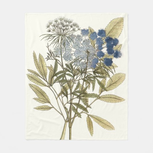 Lacy Leaves - Flowers en Greenery Fleece Deken (Voorkant)