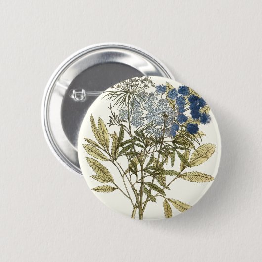 Lacy Leaves - Flowers en Greenery Ronde Button 5,7 Cm (Voorkant /achterkant)