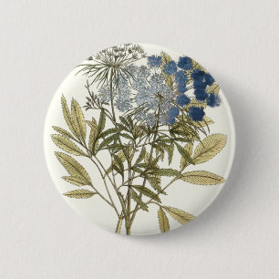 Lacy Leaves - Flowers en Greenery Ronde Button 5,7 Cm