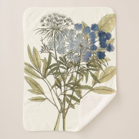 Lacy Leaves - Flowers en Greenery Sherpa Deken (Voorkant)