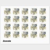 Lacy Leaves - Flowers en Greenery Vierkante Sticker (Vel)