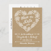 Lacy Leaves - Herfst in liefde Bespaar de Datum Aankondigingskaart (Voorkant / Achterkant)