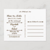 Lacy Leaves - Herfst in liefde Bespaar de Datum Aankondigingskaart (Achterkant)