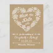 Lacy Leaves - Herfst in liefde Bespaar de Datum Aankondigingskaart (Voorkant)