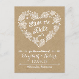 Lacy Leaves - Herfst in liefde Bespaar de Datum Aankondigingskaart