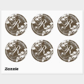 Lacy Leaves/ Monogram Ronde Sticker (Vel)
