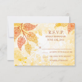 Lacy Leaves Wedding RSVP-kaart RSVP Kaartje