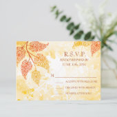 Lacy Leaves Wedding RSVP-kaart RSVP Kaartje (Staand voorkant)