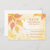 Lacy Leaves Wedding RSVP-kaart RSVP Kaartje (Voorkant / Achterkant)