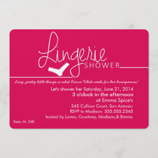 Lacy, Little Lingerie Shower Invitation Kaart
