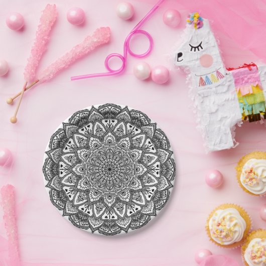 Lacy Mandala Paper-Borden Papieren Bordje (Feest)