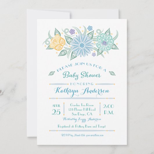 Lacy Mason Baby shower Het is een Boy Invitation Kaart (Achterkant)