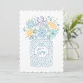Lacy Mason Baby shower Het is een Boy Invitation Kaart (Staand voorkant)