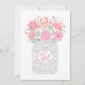 Lacy Mason Jar Baby shower Het is een meisjesuitno Kaart (Voorkant)