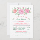 Lacy Mason Jar Baby shower Het is een meisjesuitno Kaart (Achterkant)