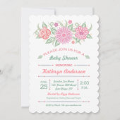 Lacy Mason Jar Baby shower Het is een meisjesuitno Kaart (Achterkant)