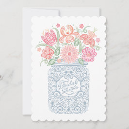Lacy Mason Jar Bridal Shower Kaart