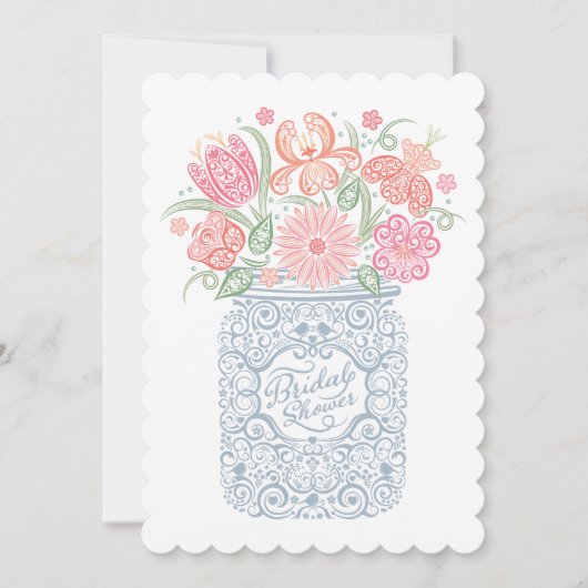 Lacy Mason Jar Bridal Shower Kaart (Voorkant)