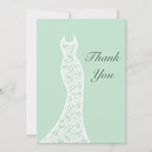 Lacy Mint Hartelijk dank Bedankkaart (Voorkant)