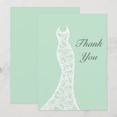 Lacy Mint Hartelijk dank Bedankkaart (Voorkant / Achterkant)