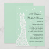 Lacy Mint Winter Bridal Shower Kaart (Voorkant / Achterkant)