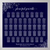 Lacy Navy Blue & Silver 43-tabel Poster (Voorkant)
